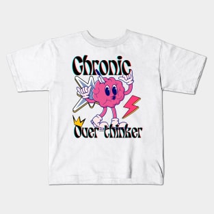 Chronic Over-thinker - Retro Brain Anxiety Meme Kids T-Shirt